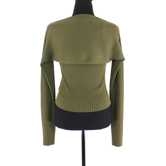 NICHOLAS Luna Khaki Green Rib Knit Racerback Tank Shrug Set S NEW Detatchable - Picture 5 of 6